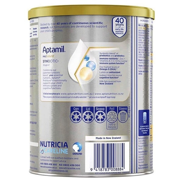 Sữa Aptamil Profutura Úc số 4 900g cho trẻ từ 3 tuổi trở lên